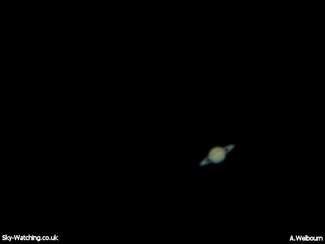 We captured this image of Saturn using a CCD camera and then stacking the frames, from March 2011 (click to enlarge) Credit: Sky-Watching/A.Welbourn